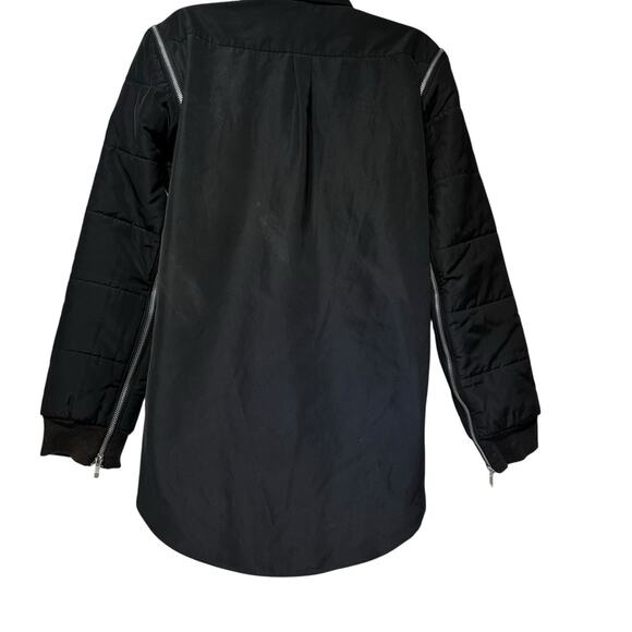 Christopher Shannon Black Hybrid Puffer Sleeve Button Shirt Jacket Men’s Size S - Picture 2 of 7